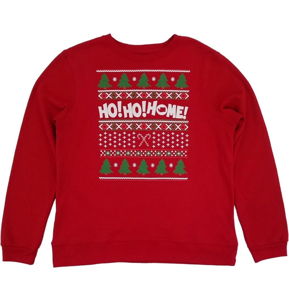 NEW Home Free Mens‎ Red Washington State Christmas Fleece Sweatshirt Size Large